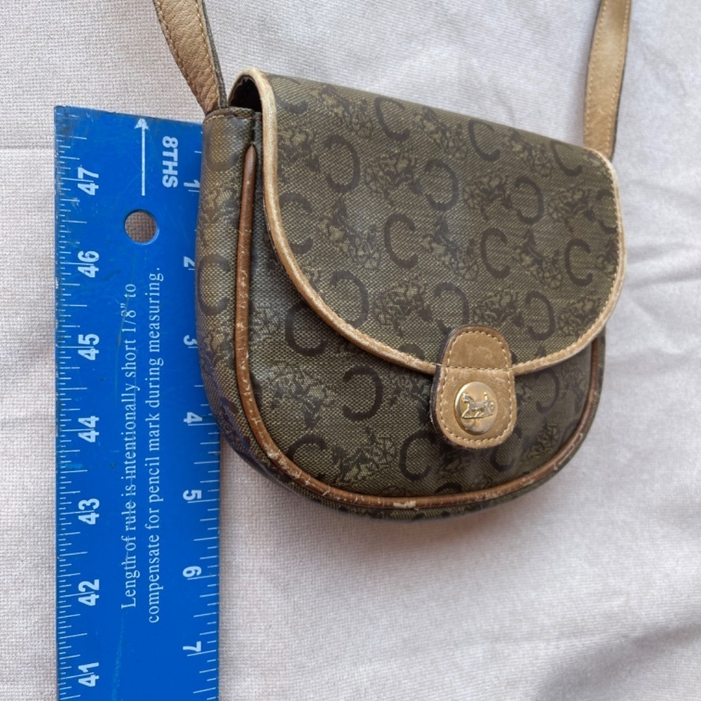 Rare Collectible Leather Horse Pocket Monogram Crossbody Bag purse - Picture 9 of 12